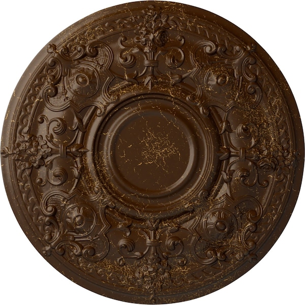 Ekena Millwork Oslo Ceiling Medallion (Fits Canopies up to 10 1/2"), 28 1/8"OD x 1 3/4"P, Root Beer Crackle CM28OSRBC - main